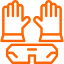 Safety glasses and gloves